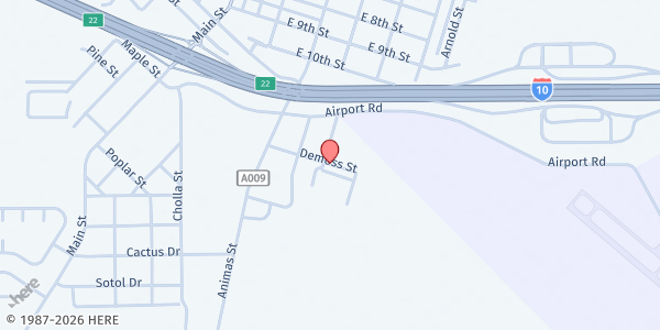 Map showing Hidalgo Food Coop at 524 E De Moss, Lordsburg, NM