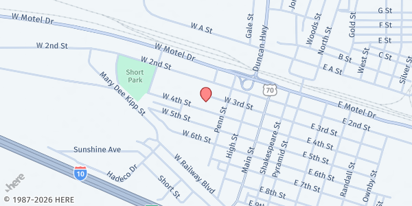Map showing Lordsburg Municipal Schools at 401 W 4th St., Lordsburg, NM