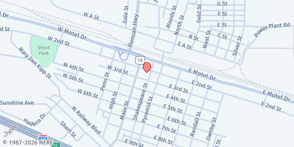 Map showing Spirit of Hidalgo at 205 Shakespeare St., Lordsburg, NM