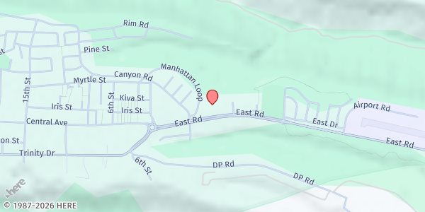 Map showing Christian Church of Los Alamos at 92 E Rd, Los Alamos, NM