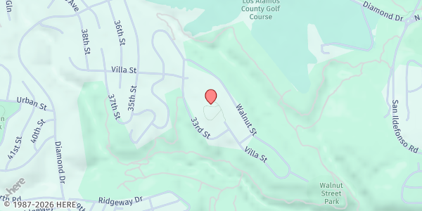 Map showing Freedom Church Los Alamos at 2182 33rd St, Los Alamos, NM