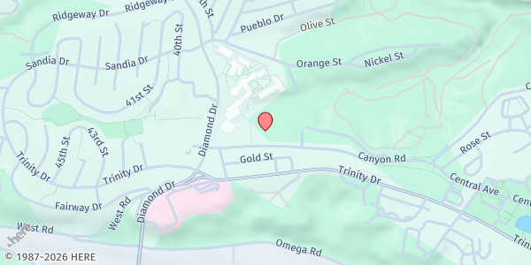 Map showing Los Alamos Drive Through Pantry at 3700 Canyon Rd, Los Alamos, NM
