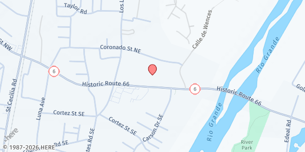 Map showing San Clemente Parish - St. Vincent de Paul at 960 E Main St., Los Lunas, NM