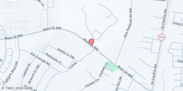 Map showing SVDP - San Clemente Parish at 960 E. Main St., Los Lunas, NM