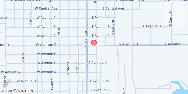 Map showing Crosswinds Lovington Baptist Church at 502 S Love St., Lovington, NM