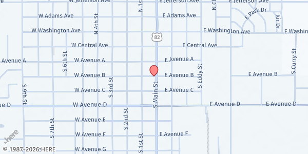 Map showing Lovington Food Coalition at 15 W. Ave. B, Lovington, NM