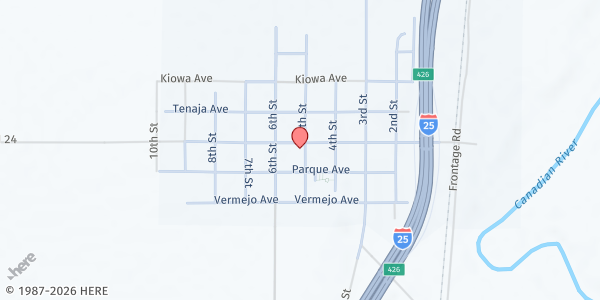 Map showing Maxwell United Methodist Church at 214 5th St, Maxwell, NM