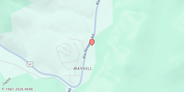 Map showing Mayhill Baptist Church at 3510 US Hwy 82, Mayhill, NM