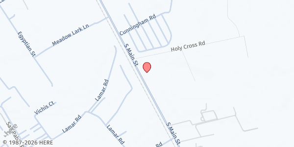 Map showing New Covenant Fellowship Church at 20 Holy Cross Rd., Mesilla Park, NM