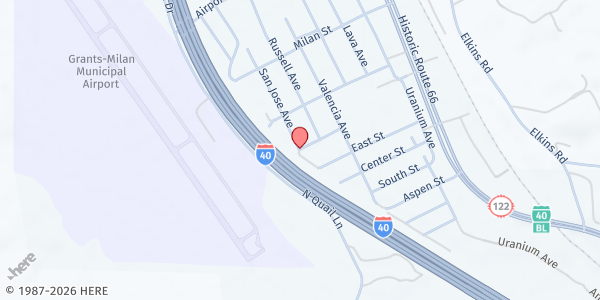 Map showing Zion Ministries at 510 W Hwy 66, Milan, NM