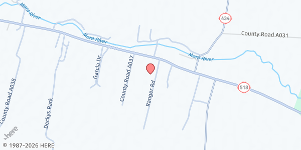 Map showing Mora Independent Schools Student Pantry at 10 Ranger Rd, Mora, NM