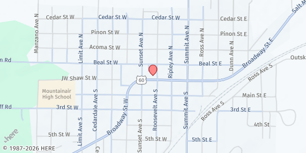 Map showing Promised Land at 109 N. Roosevelt Avenue, Mountainair, NM