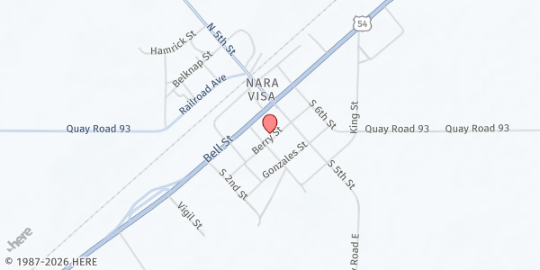 Map showing Nara Visa Community Center at 950 Hwy 54, Nara Visa, NM