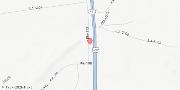Map showing Toadlena/Two Grey Hills at P.O. Box 7894, Newcomb, NM