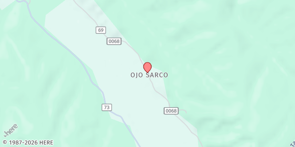 Map showing Ojo Sarco Community Center at 159 Rio Arriba CR 69, Ojo Sarco, NM