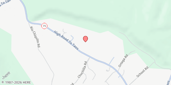 Map showing La Jicarita Food Basket at 14136 NM-75, Peñasco, NM