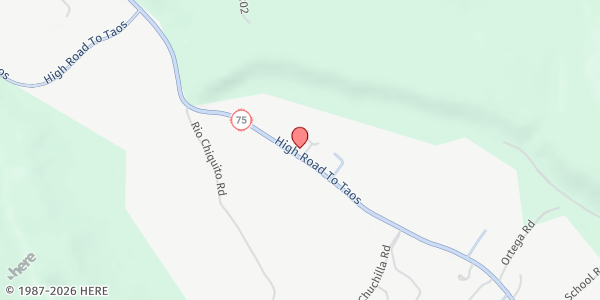 Map showing La Jicarita Harvest at 14082 St Rd. 75, Penasco, NM