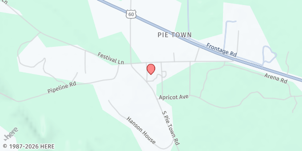 Map showing Pie Town Community Center at 6 Beanery Row, Pie Town, NM