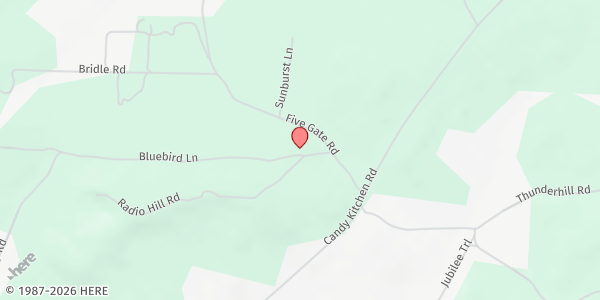 Map showing Candy Kitchen Mission Church at 9 Bluebird Ln., Pinehill, NM