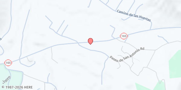 Map showing Casa Rosa Food Pantry at 640 NM-165, Placitas, NM