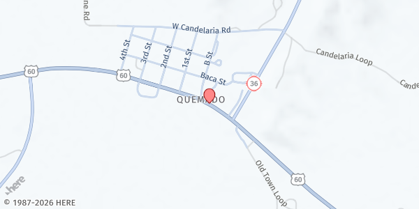 Map showing Quemado Food Pantry at Hwy 60, Quemado, NM