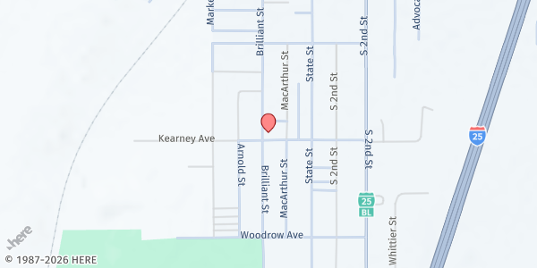Map showing Family Worship Center - Assembly of God at 219 Kearney Ave, Raton, NM