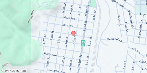 Map showing First Presbyterian Church at 300 S 3rd St, Raton, NM