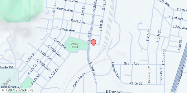 Map showing Mesa Church at 917 S 2nd St, Raton, NM