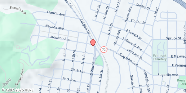 Map showing Raton Hunger Pantry at 430 North 2nd St, Raton, NM