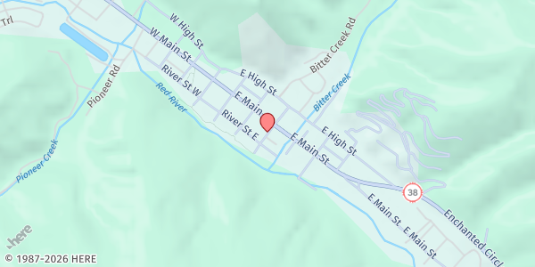 Map showing Faith Mountain Fellowship Church at 1 Copper King Tr., Red River, NM