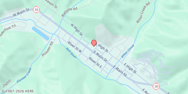 Map showing Red River Community House at 116 E Main St, Red River, NM