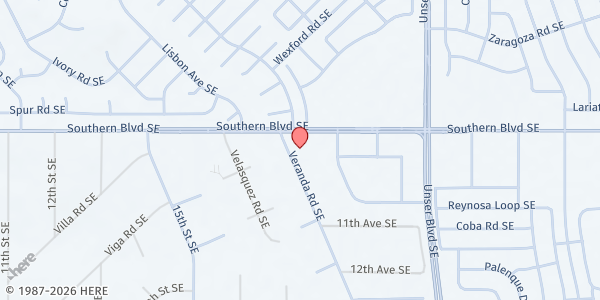 Map showing Storehouse West at 1030-F Veranda Dr. SE, Rio Rancho, NM