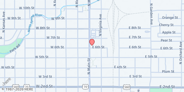 Map showing Harvest Ministries of Roswell at 601 N. Main, Roswell, NM