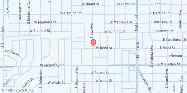 Map showing Neighborhood Church of the Nazarene at 1019 S Lea Ave., Roswell, NM