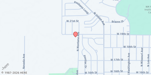 Map showing Roswell/Midway JOY Center at 1822 N. Montana, Roswell, NM