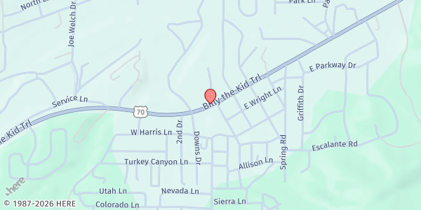 Map showing Lincoln County - Ruidoso Downs at 26337 Hwy 70 E., Ruidoso Downs, NM
