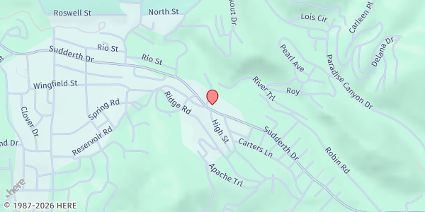 Map showing Church Out of Church at 1950 Sudderth Dr, Ruidoso, NM