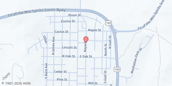 Map showing The Commons: New Deal Theater at Fort Bayard Rd., Santa Clara, NM