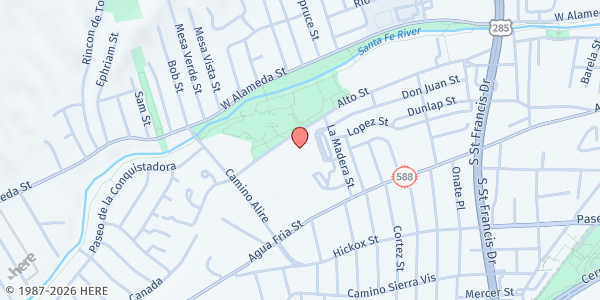 Map showing Aspen Community School Student Pantry at 450 La Madera St, Santa Fe, NM