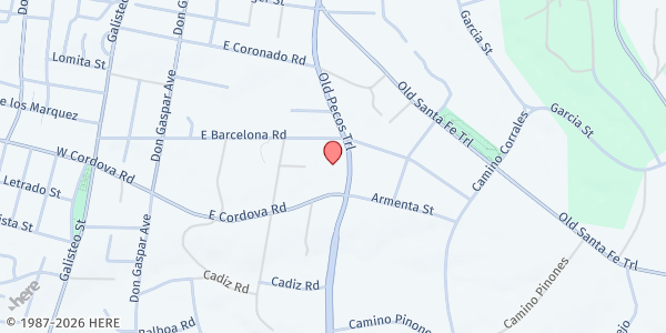 Map showing Bag 'n Hand Food Pantry at 1200 Old Pecos Tr., Santa Fe, NM