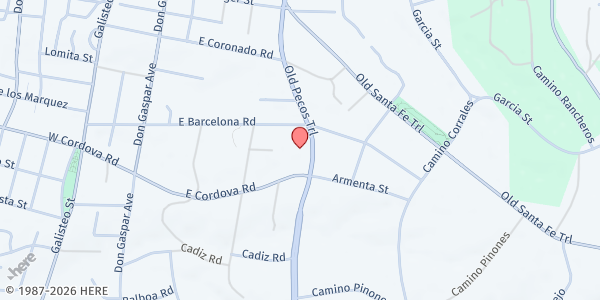 Map showing Bag N' Hand Pantry at 1200 Old Pecos Tr., Santa Fe, NM