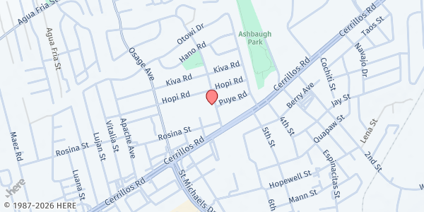 Map showing Catholic Charities - Santa Fe at 1234 San Felipe Ave., Santa Fe, NM