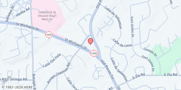 Map showing Christ Lutheran Church at 1701 Arroyo Chamiso Rd., Santa Fe, NM