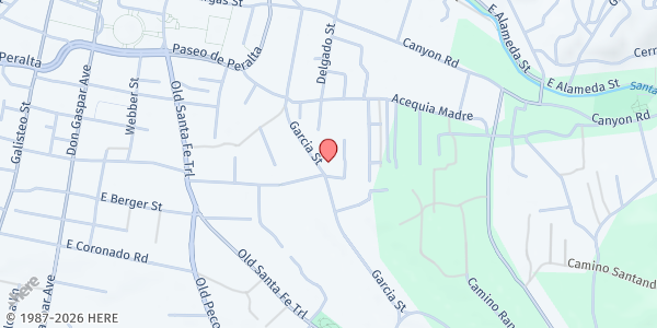 Map showing Garcia Street Club School at 569 Garcia St., Santa Fe, NM