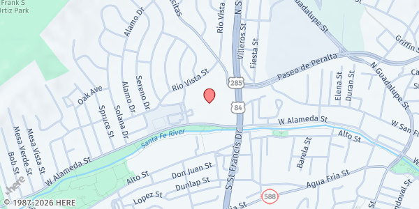 Map showing Gonzales Community School Student Pantry at 851 W Alameda St, Santa Fe, NM