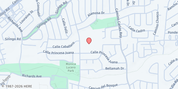 Map showing Kearny Elementary School - Food Mobile Parking Lot at 901 Avenida de las Campanas, Santa Fe, NM