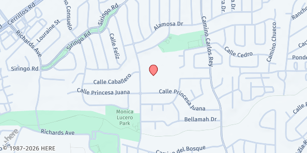 Map showing Kearny Elementary School - The Food Depot at 901 Avenida de las Campanas, Santa Fe, NM