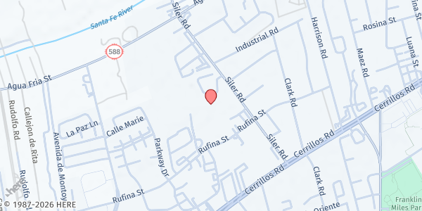 Map showing Kitchenality at 1222 Siler Rd., Santa Fe, NM