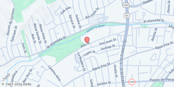 Map showing La Familia Medical Center Food Mobile at 1035 Alto St, Santa Fe, NM