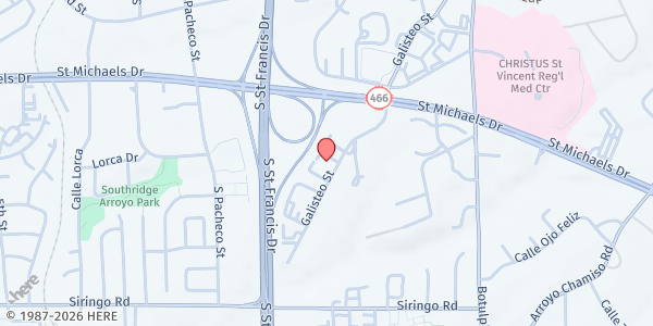 Map showing La Sala Crisis Center at 2052 Galisteo St, Santa Fe, NM